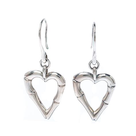 gucci trademark heart earrings|Gucci bamboo heart earrings.